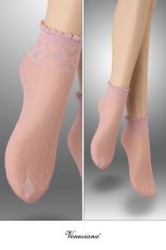 画像2: ショートストッキング（花柄・ピンク）[MONICA Socks rosa]※2足までメール便対象【送料無料・即日発送】 (2)