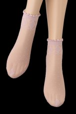 画像5: ショートストッキング（花柄・ピンク）[MONICA Socks rosa]※2足までメール便対象【送料無料・即日発送】 (5)