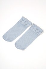 画像6: ショートストッキング（花柄・ブルー）[MONICA Socks blu]※2足までメール便対象【送料無料・即日発送】 (6)